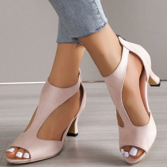 Orthopedic leather high heels